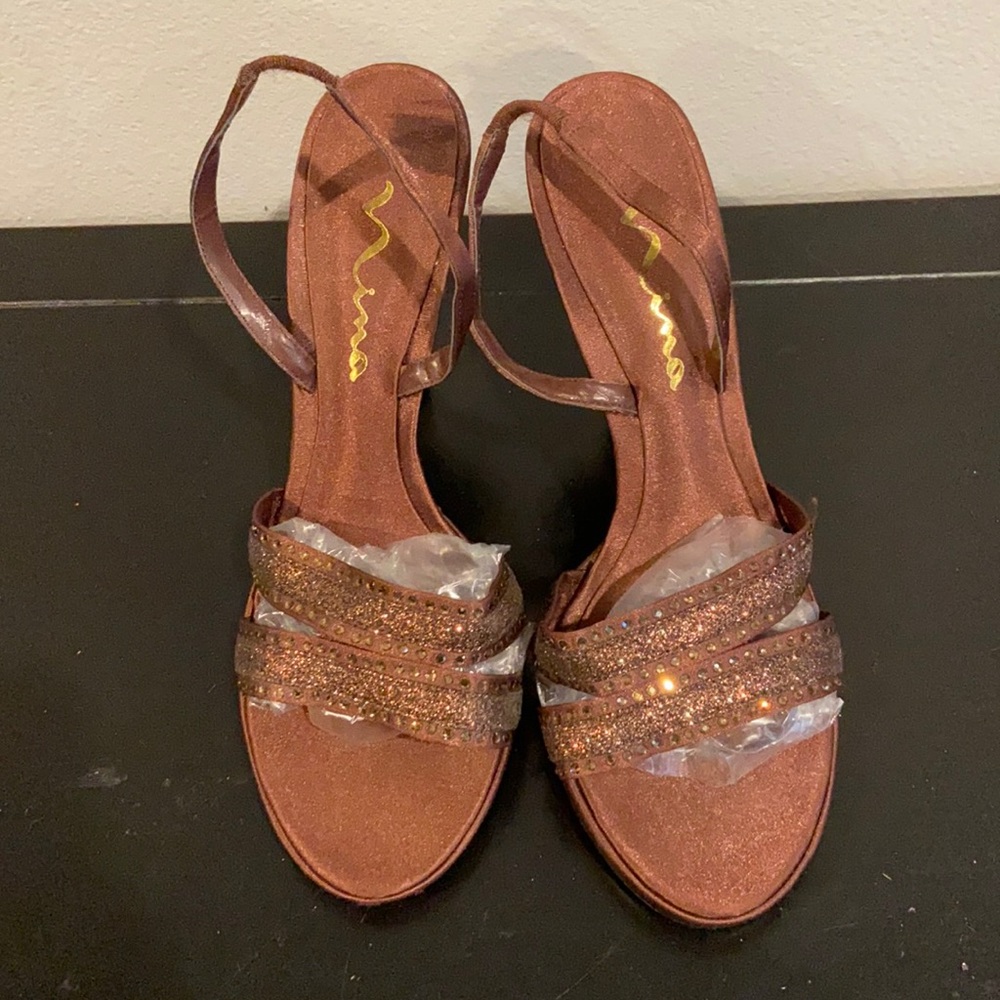 Brown and Glitter Heels